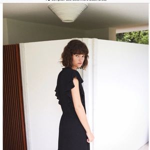 Comptoir Des Cotonniers Black Flutter Sleeve Dress